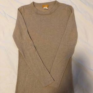 JCrew Tan Crew Neck Cashmere Sweater